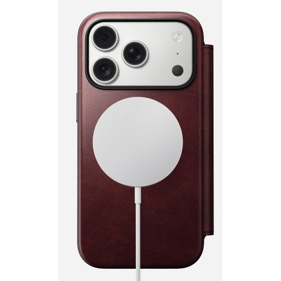 Nomad Modern Leather Folio coque de protection pour téléphones portables 16 cm (6.3") Housse Bourgogne