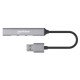 Manhattan Hub USB-A 4 ports, 4x USB-A (1x 5 Gbps USB 3.0 + 3x 480 Mbps USB 2.0), Alimenté par USB (aucune alimentation externe requise), aluminium