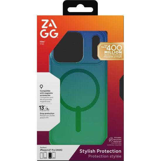 ZAGG Milan Snap coque de protection pour téléphones portables 16 cm (6.3") Housse Vert, Bleu ZAGG Milan Snap coque de protection pour téléphones portables 16 cm (6.3") Housse Vert, Bleu