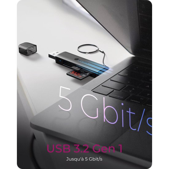 ICY BOX Lecteur de cartes 3 en 1 via l'interface USB Type-A & USB Type-C