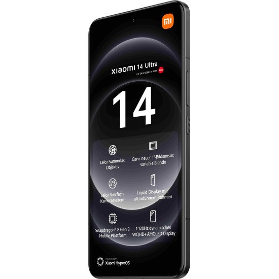 Xiaomi 14 Ultra 17,1 cm (6.73") Double SIM 5G USB Type-C 16 Go 512 Go 5000 mAh Noir Xiaomi 14 Ultra 17,1 cm (6.73") Double SIM 5G USB Type-C 16 Go 512 Go 5000 mAh Noir