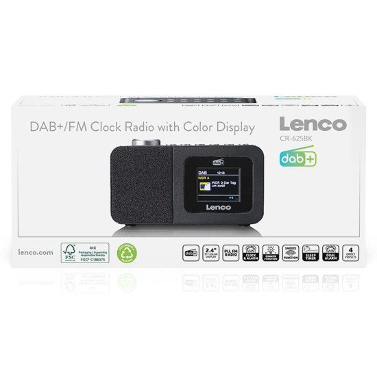 Lenco CR-625BK Portable Analogique et numérique Noir