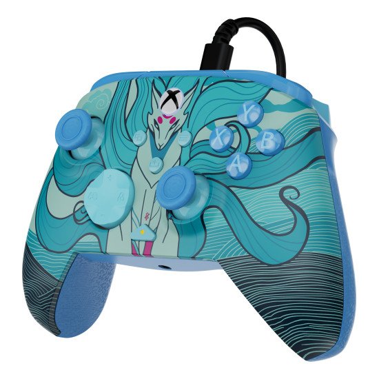 Turtle Beach Rematch Advanced Blue Kitsune Manette de jeu filaire - Licence Xbox Series XS, Xbox One et PC avec Phosphorescent, Boutons Programmables, Gâchettes, commandes audio et câble de 2.5 m