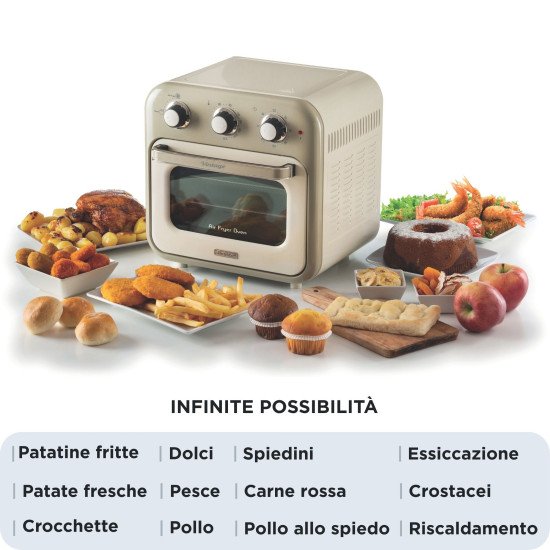 Ariete 4632/03 Unique 16 L Pose libre 1400 W Friteuse d'air chaud Beige