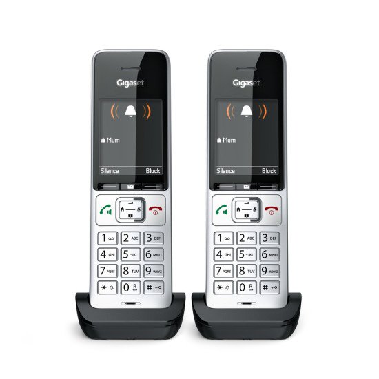 Gigaset COMFORT 500HX duo Téléphone analog/dect Identification de l'appelant Noir, Argent