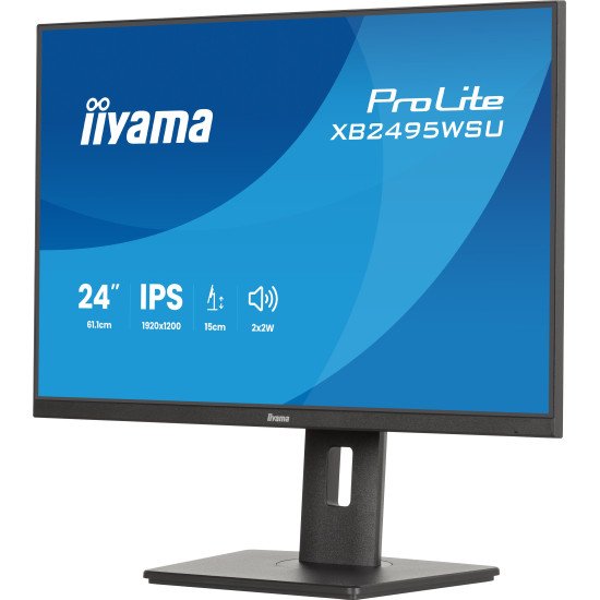 iiyama ProLite XB2495WSU-B1 écran PC 61,2 cm (24.1") 1920 x 1200 pixels Full HD LCD Noir