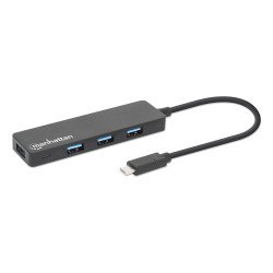 Manhattan Dock/hub USB-C, 4 ports : 4x USB-A, 5 Gbit/s (USB 3.0), Alimenté par USB (aucune alimentation externe requise), équivalent à HB30CM4AB