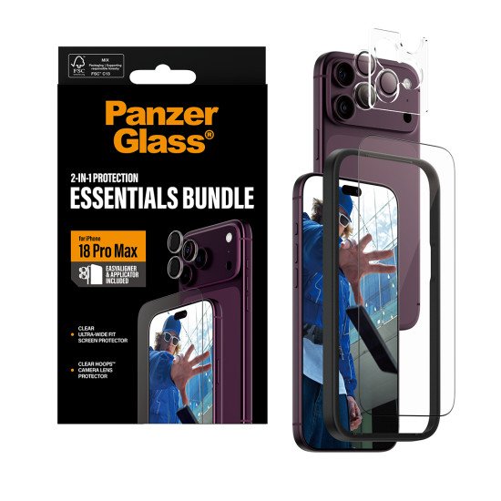 PanzerGlass ® 2-in-1 Essentials Bundle iPhone 2026 Pro Max Protection d'écran transparent 1 pièce(s)