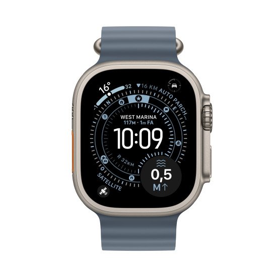 Apple Watch Ultra 3 OLED 49 mm Numérique 422 x 514 pixels Écran tactile 5G Titane Wifi GPS (satellite)