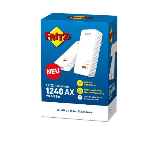 FRITZ!Powerline 1240 AX WLAN Set 1200 Mbit/s Ethernet/LAN Wifi Blanc 2 pièce(s)