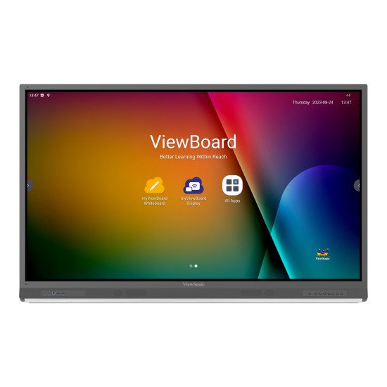 Viewsonic IFP6552-2F affichage de messages Panneau plat de signalisation numérique 165,1 cm (65") LCD 450 cd/m² 4K Ultra HD Noir Écran tactile Intégré dans le processeur Android