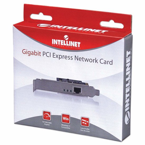 Intellinet Carte réseau Gigabit PCI Express, Ethernet RJ45 10/100/1000 Mbit/s, garantie de 3 ans