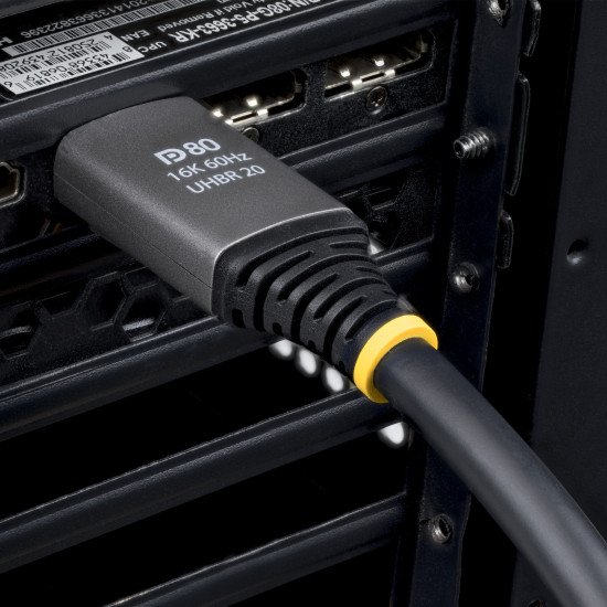 StarTech.com Câble DisplayPort 2.1 de 2m, Câble DisplayPort DP80 Certifié VESA, 10K/8K 60Hz Non Compressé, 16K 60Hz/8K 240Hz avec DSC 1.2a, Câble d'Écran DP 2.1