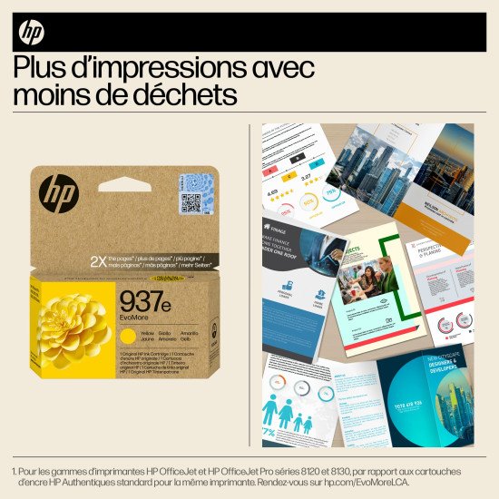 HP 937e Cartouche d'encre authentique Jaune EvoMore HP 937e Cartouche d'encre authentique Jaune EvoMore