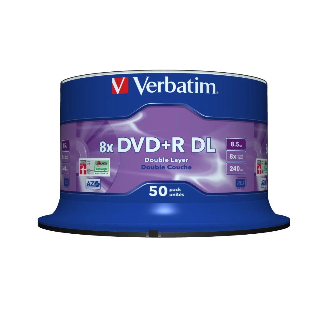 Verbatim DVD+R Double Layer 8x Matt Silver 50pk Spindle 8,5 Go DVD+R DL 50  pièce(s) 43758 pas cher