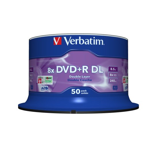 Verbatim DVD+R Double Layer 8x Matt Silver 50pk Spindle 8,5 Go DVD+R DL 50 pièce(s)