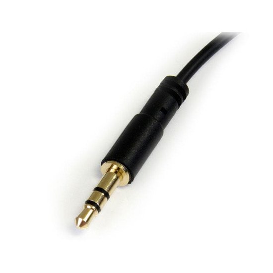 StarTech.com Câble audio slim Mini-Jack 3,5 mm vers Mini-Jack 3,5 mm coudé à angle droit de 1,8 m - M/M