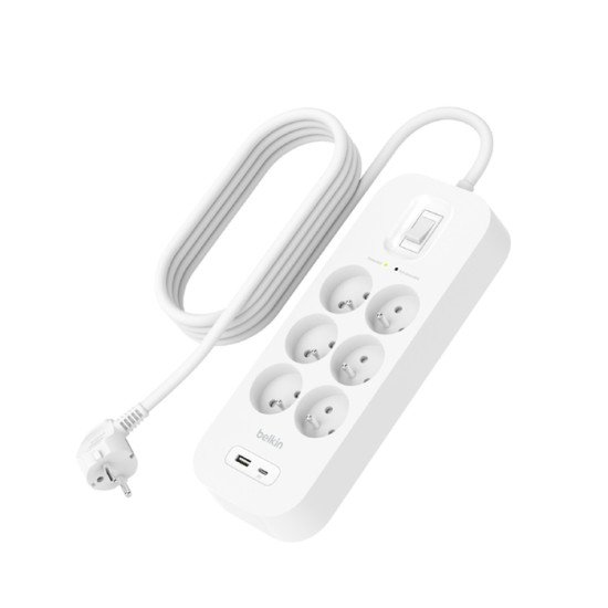 Belkin Connect Blanc 6 sortie(s) CA 2 m