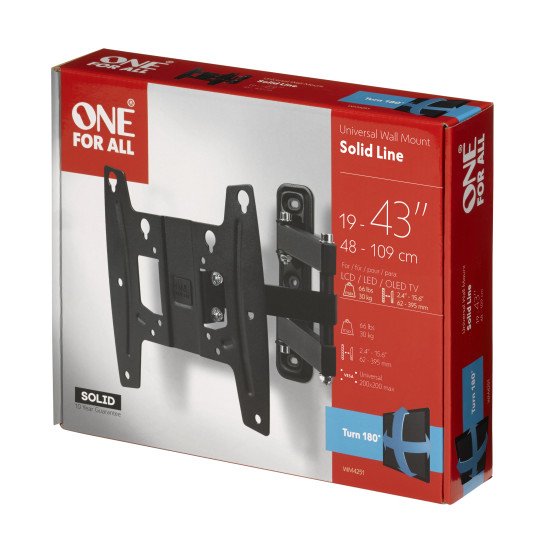 One For All WM4251 support pour téléviseur 109,2 cm (43") Noir