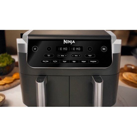 Ninja DualZone Double 7,6 L Autonome Friteuse d'air chaud Noir