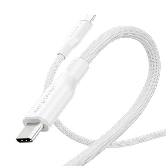 PanzerGlass empower by ® Racing 240W USB-C to USB-C Cable | USB 2.0 | 1.2M | Silver White câble USB Blanc