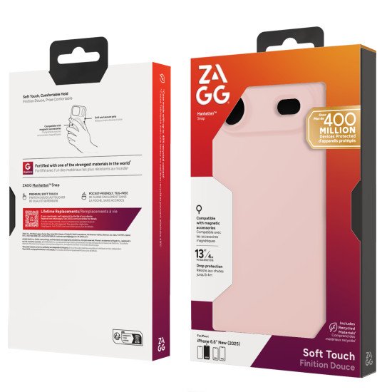 ZAGG Manhattan Snap coque de protection pour téléphones portables 16,5 cm (6.5") Housse Rose ZAGG Manhattan Snap coque de protection pour téléphones portables 16,5 cm (6.5") Housse Rose