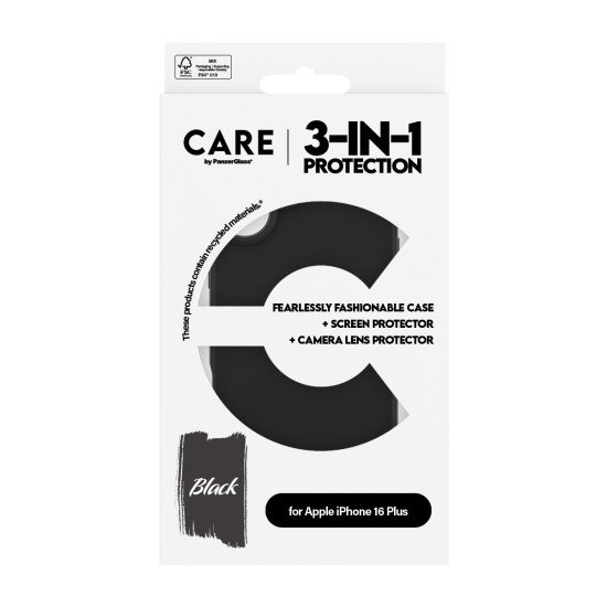 PanzerGlass CARE™ by ® 3-in-1 Bundle iPhone 16 Plus Protection d'écran transparent Apple 1 pièce(s)