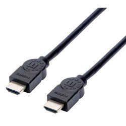Manhattan Câble HDMI 4K@30 Hz, 1,5 m, adapté à tous les usages 1080p/HD et à la plupart des usages 4K (vérifier la compatibilité 4K de votre système), mâle à mâle, noir, Ultra HD 4K x 2K, garantie à vie, équivalent à HDMM150CM