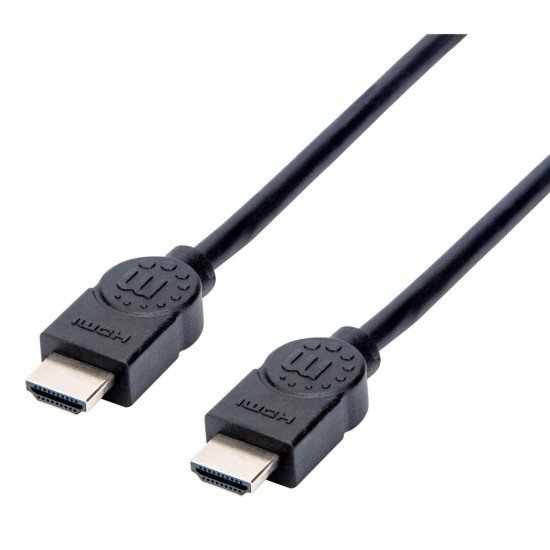 Manhattan Câble HDMI 4K@30 Hz, 1,5 m, adapté à tous les usages 1080p/HD et à la plupart des usages 4K (vérifier la compatibilité 4K de votre système), mâle à mâle, noir, Ultra HD 4K x 2K, garantie à vie, équivalent à HDMM150CM