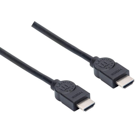Manhattan Câble HDMI 4K@30 Hz, 1,5 m, adapté à tous les usages 1080p/HD et à la plupart des usages 4K (vérifier la compatibilité 4K de votre système), mâle à mâle, noir, Ultra HD 4K x 2K, garantie à vie, équivalent à HDMM150CM