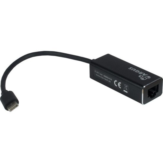 Inter-Tech ARGUS IT-811 USB-C RJ-45 Noir