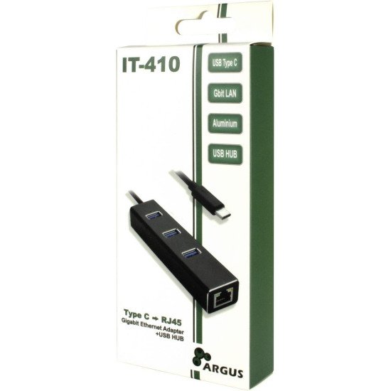 Inter-Tech ARGUS IT-410 USB 3.2 Gen 1 (3.1 Gen 1) Type-C 1000 Mbit/s Noir