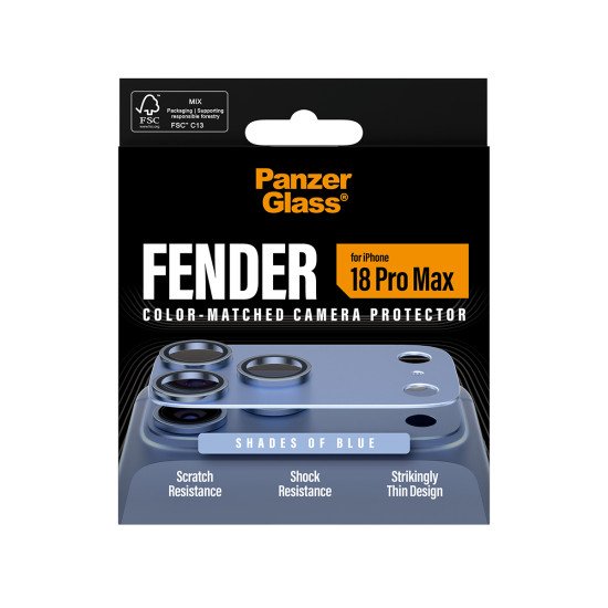 PanzerGlass ® Fender Camera Lens Protector Shades of Blue iPhone 2026 Pro Max Protection d'écran transparent 1 pièce(s)