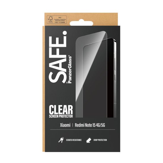 PanzerGlass SAFE. by ® Screen Protector Xiaomi Redmi Note 15 4G | 5G | Ultra-Wide Fit Protection d'écran transparent 1 pièce(s)