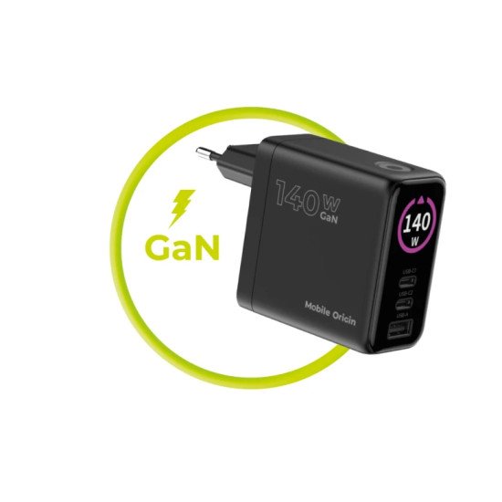 Mobile Origin MO-140WDCH-PW21 chargeur d'appareils mobiles Universel Noir Secteur Charge rapide Intérieure