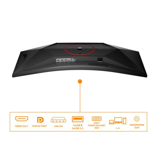 AOC G4 CU34G4ZCA écran PC 86,4 cm (34") 3440 x 1440 pixels Wide Quad HD Noir, Rouge