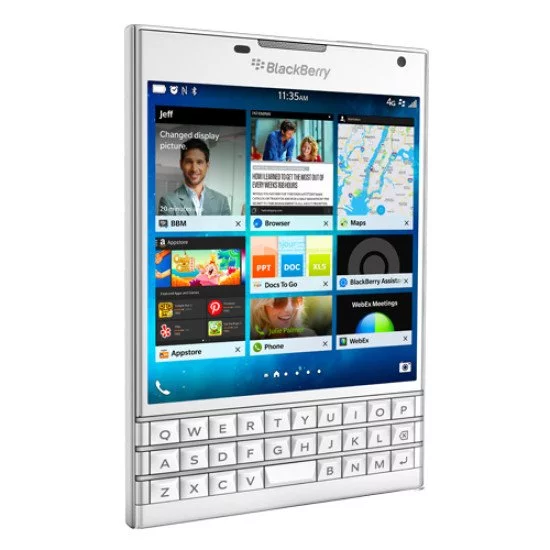 BlackBerry Passport 11,4 cm (4.5") SIM unique BlackBerry OS 10 4G Micro-USB 3 Go 32 Go 3450 mAh Blanc BlackBerry Passport 11,4 cm (4.5") SIM unique BlackBerry OS 10 4G Micro-USB 3 Go 32 Go 3450 mAh Blanc