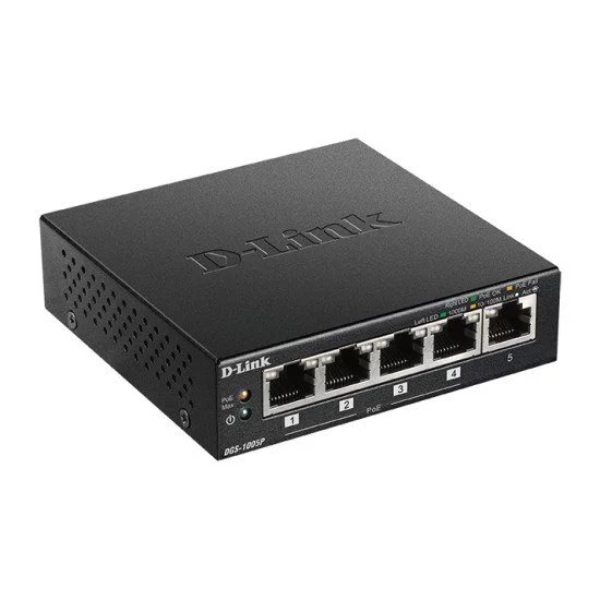 D-Link DGS-1005P commutateur réseau Non-géré L2 Gigabit Ethernet (10/100/1000) Noir Connexion Ethernet, supportant l'alimentation via ce port (PoE) D-Link DGS-1005P commutateur réseau Non-géré L2 Gigabit Ethernet (10/100/1000) Noir Connexion Ethernet, supportant l'alimentation via ce port (PoE)
