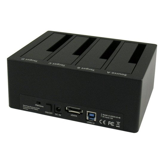 LC-Power LC-DOCK-U3-4B Station d'accueil de disques de stockage USB 3.2 Gen 1 (3.1 Gen 1) Type-A Noir