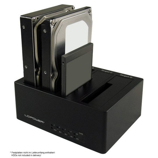 LC-Power LC-DOCK-U3-4B Station d'accueil de disques de stockage USB 3.2 Gen 1 (3.1 Gen 1) Type-A Noir