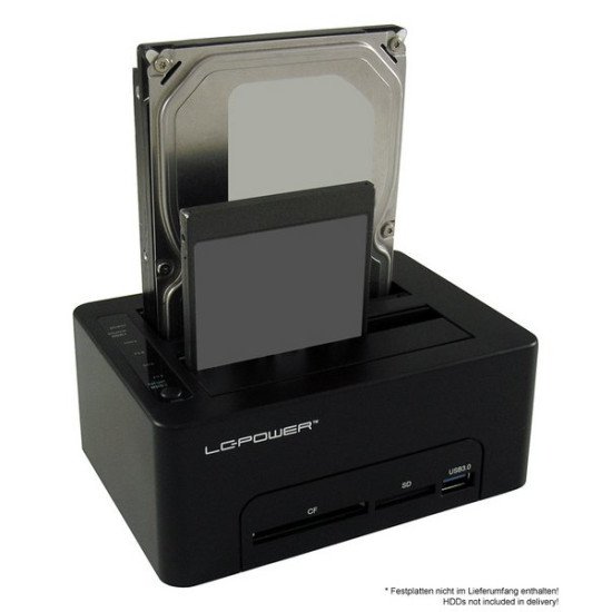 LC-Power LC-DOCK-U3-CR Station d'accueil de disques de stockage USB 3.2 Gen 1 (3.1 Gen 1) Type-A Noir