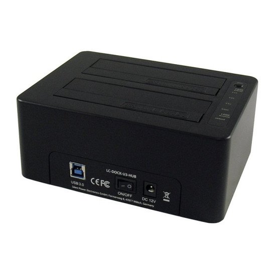 LC-Power LC-DOCK-U3-HUB Station d'accueil de disques de stockage USB 3.2 Gen 1 (3.1 Gen 1) Type-B Noir