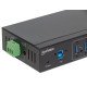Manhattan Hub USB-A industriel 7 ports, 5 Gbit/s (USB 3.0), protection ESD 20 kV, alimentation secteur/bus/borniers, rail DIN, montage mural, boîtier métal, verrouillage vis