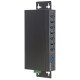Manhattan Hub USB-A industriel 7 ports, 5 Gbit/s (USB 3.0), protection ESD 20 kV, alimentation secteur/bus/borniers, rail DIN, montage mural, boîtier métal, verrouillage vis