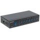 Manhattan Hub USB-A industriel 7 ports, 5 Gbit/s (USB 3.0), protection ESD 20 kV, alimentation secteur/bus/borniers, rail DIN, montage mural, boîtier métal, verrouillage vis