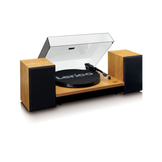 Lenco LS-300 Tourne-disque entraîné par courroie Noir, Bois