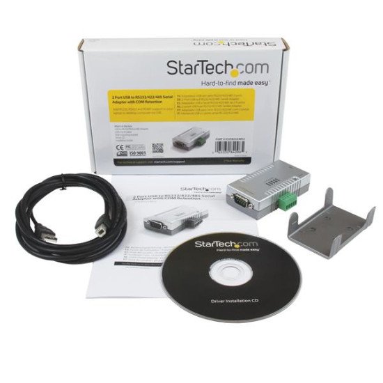 StarTech.com Adaptateur USB vers 2 Ports Série RS232 RS422 RS485 - Mémorisation de Port COM