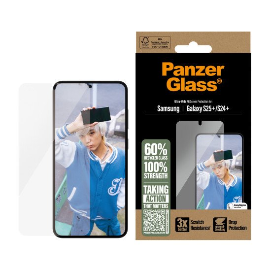 PanzerGlass ® Screen Protector Samsung Galaxy S25+ | S24+ | Ultra-Wide Fit Protection d'écran transparent 1 pièce(s) PanzerGlass ® Screen Protector Samsung Galaxy S25+ | S24+ | Ultra-Wide Fit Protection d'écran transparent 1 pièce(s)