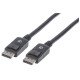Manhattan Câble DisplayPort 1.2, 4K à 60 Hz, 1 m, mâle à mâle, connecteurs avec verrouillage, entièrement blindé, noir, garantie à vie, équivalent à DISPL1M