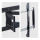 StarTech.com Support Mural Articulé Ultra Fin pour Téléviseurs à Écran Plat Jusqu'à 65" et 45kg, VESA 600x400, Conforme TAA, Profil Bas